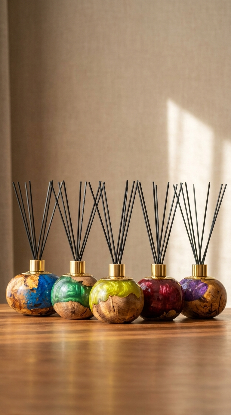 HANDMADE WOOD HOME DIFFUSER GREEN - XL